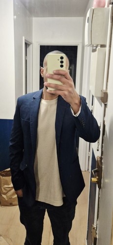 Veste costume droite bleu - costume,
