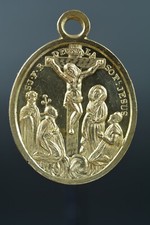 Very rare Religious bronze Pendant Medal Death of St John Francis Regis 19THc