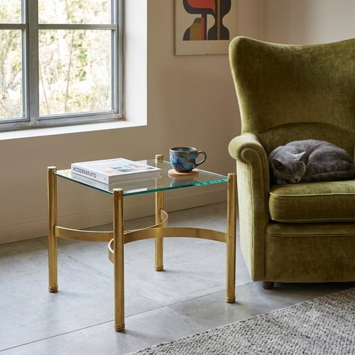 Table basse vintage - vintage, laiton