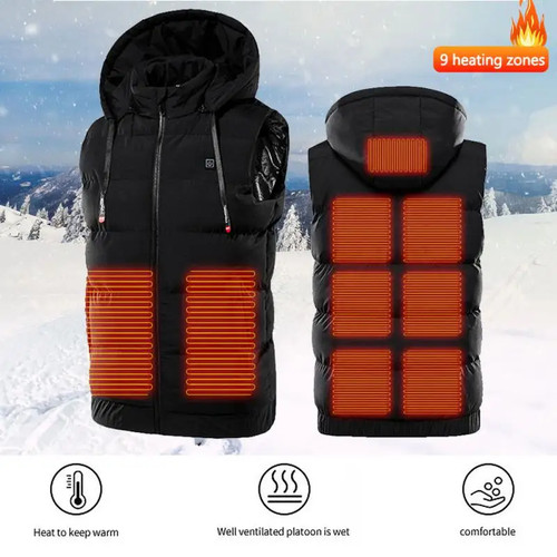 Gilet capuche chauffant - gilet, À