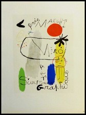 Joan MIRO : Art Sculpture graphique, lithographie signée 1959