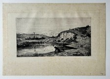 APPIAN Adolphe - "Un Rocher dans les Communaux de Rix". 1862. Eau-forte signée.