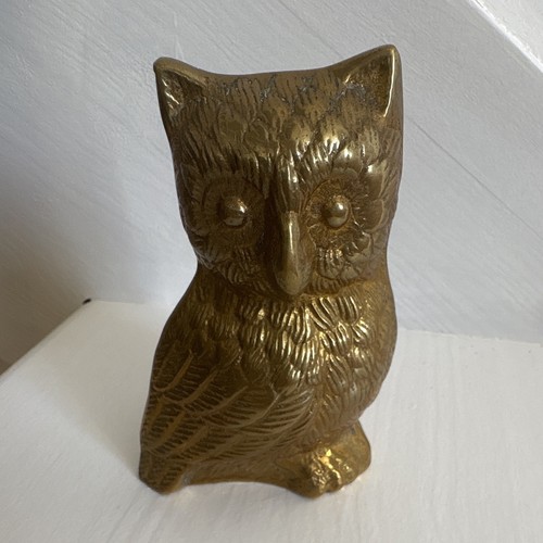 Statuette chouette métal - statuette, en