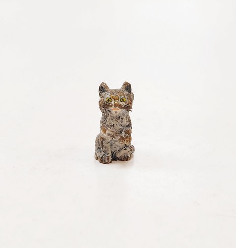 Sculpture chat assis patte - assis,