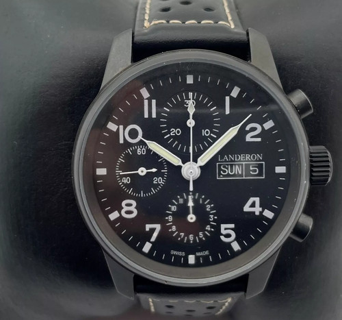 Landeron chronographe black - chronographe,