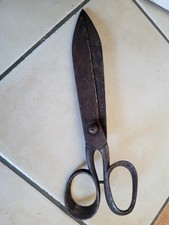 Ancienne grande paire de ciseaux de couturier drapier, 33 cm