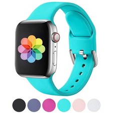 Bracelet Pour Apple Montre Taille L 38mm 40mm 1 2 3 4 5 Silicone Sport Bande
