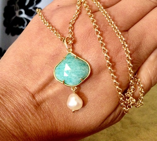 Amazonite-Perle-Plaqué