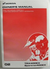 Manuel du conducteur HONDA TRX400EX / Sportrax400EX en anglais