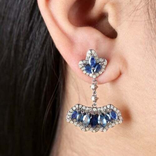 Diamant pavé saphir bleu - diamant,