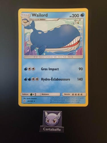 Carte pokémon wailord - carte, 46/236