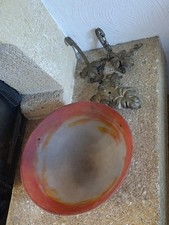 Ancien Plafonnier Verrerie GV Croismare Pâte de Verre Verrerie d'Art 35,5 cm