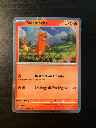 Carte pokémon holo salamèche - pokémon,