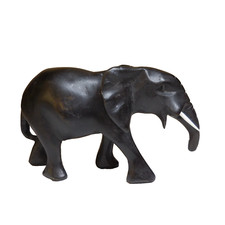 Sculpture statue éléphant noir ébène vintage art ethnique 1938 Afrique N7673