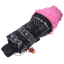 Parapluie décoratif en dentelle – Parapluie pliable coupe-vent avec bordure