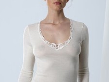 T-Shirt De Femme en Laine Soie