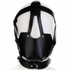 Harnais baillon boule cagoule masque bondage bdsm sm soumission esclave cuir 