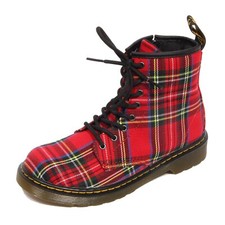 G4324 anfibio bimba girl DR. MARTENS red/multicolor tartan fabric boot kids