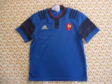 Maillot Rugby Equipe QUINZE de FRANCE Adidas dédicacé FFR enfant - 12 / 13 ans