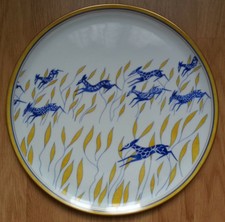 RARE superbe GRAND PLAT A CAKE GATEAU signé HAVILAND LIMOGES Nairobi 31,7cm