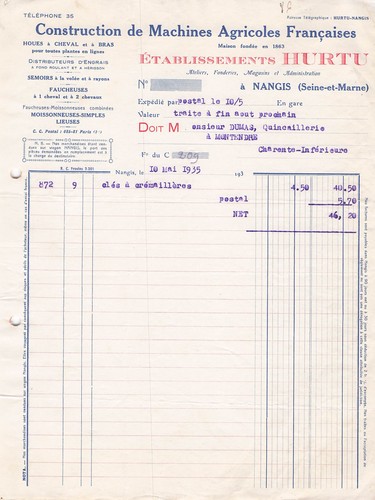 Nangis fabricant hurtu 1935 - 77,