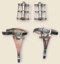 Cale Pied Paturaud Special toe clips + AFA straps Eroica Vintage Pédales Chromés
