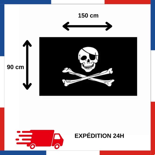 Drapeau pirate 90x150 - ,