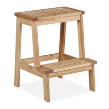 Tabouret marchepied escabeau décoratif 2 marches léger marchepied en bois