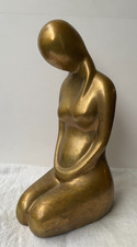 Grande Sculpture en bronze Louis Tanari H:28cm Femme assise signée 1980