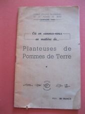 Planteuses de pommes de terre comité études techniques de la pomme de terre 1949