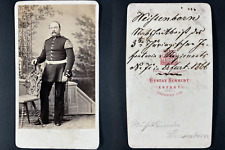 Schmidt, Erfurt, Militaire von Weissenborn Vintage cdv albumen print Tirage al