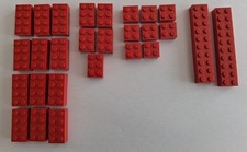 LOT DE 27 BRIQUES PLATES ROUGE DE LEGO