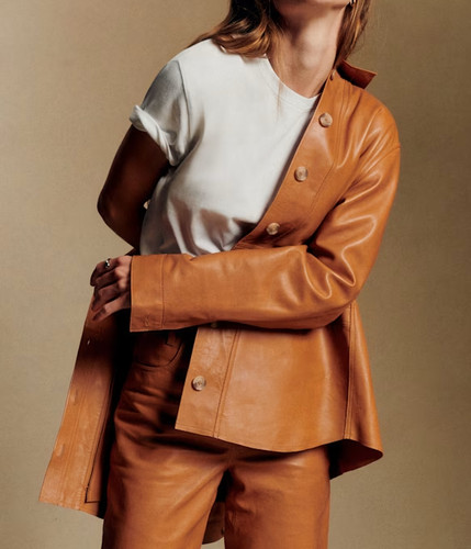 Veste chemise femme cuir