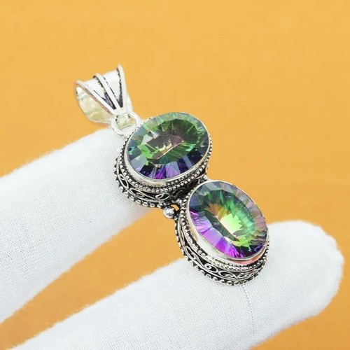 Mystic topaz gemstone drop - topaz,