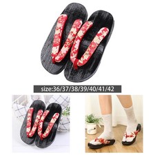 2x Sabots japonais en bois Geta pour spectacles sur scène en extérieur et