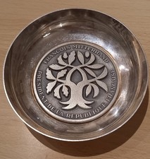 François Mitterrand coupelle vide poche métal argenté orfèvre Fia XXème