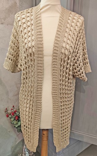 Gilet long ajouré doré