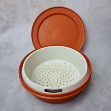 Cuiseur Vapeur Tupperware Orange Vintage - Années 70 - Avec Égouttoir Intégré