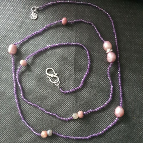 Collier longue argent - , massif