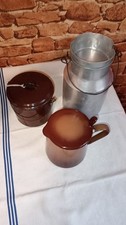 Anciens Ustensiles de cuisine 1 pot à lait + 1 pot à crème + 1 verseuse