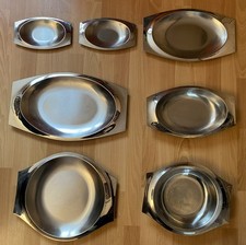 Lot de 7 Plats en inox LETANG REMY- Modèle OCÉANE