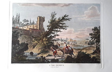 Grande gravure signée peinte