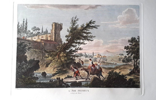 Grande gravure signée peinte