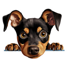 Autocollant pinscher allemand 9 x 9 cm boîtes à pain autocollant décoration d...