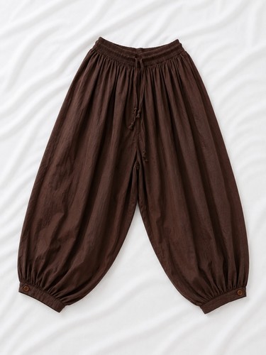 Pantalon sarouel marron - pantalon, uni