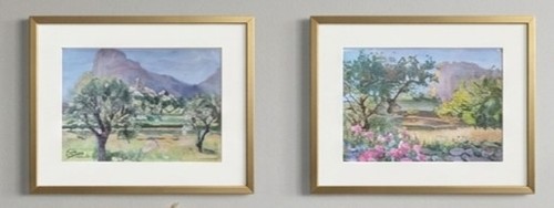 Paire gouaches huiles - de,