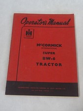 MC CORMICK TRACTEUR SUPER BW-6 livret entretien  MAINTENANCE MANUAL