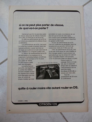 Publicité citroen 1974 - publicité, ds