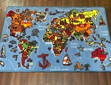 NOUVELLE CARTE DU MONDE ÉCOLE ÉDUCATIVE TAPIS MAISON TAPIS 80X120CM MULTICOLORE ANTIDÉRAPANT