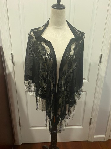 Black sheer triangle - sheer, scarf